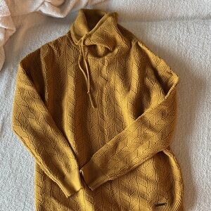 Women’s Carve Design Mustard Cowl Neck Sweater